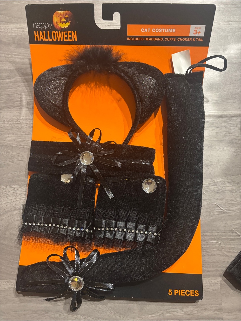 Black Cat Costume Accessory Set - 5 Pieces